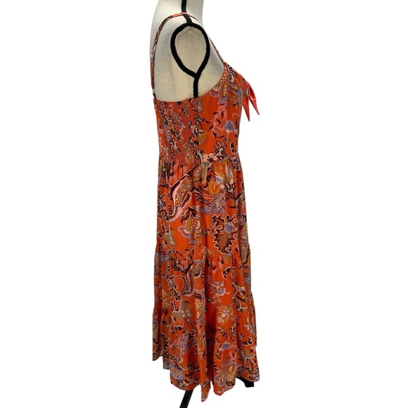 International Concepts Sleeveless Bow Floral Print Sundress - Orange - size 8 - Picture 3 of 11